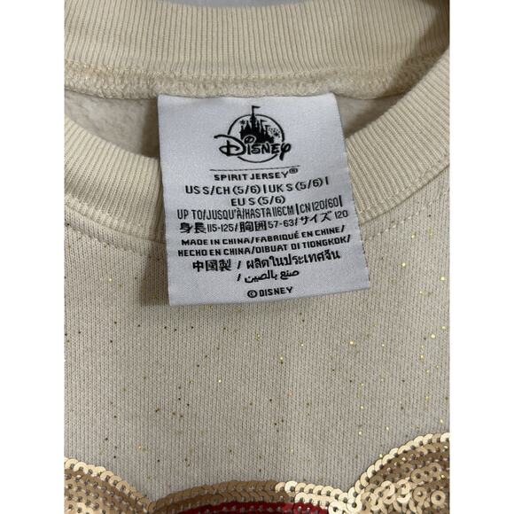 Mickey Mouse Sequined Holiday Spirit Jersey Disneyland Resort Girls Small 5/6 - Picture 2 of 3